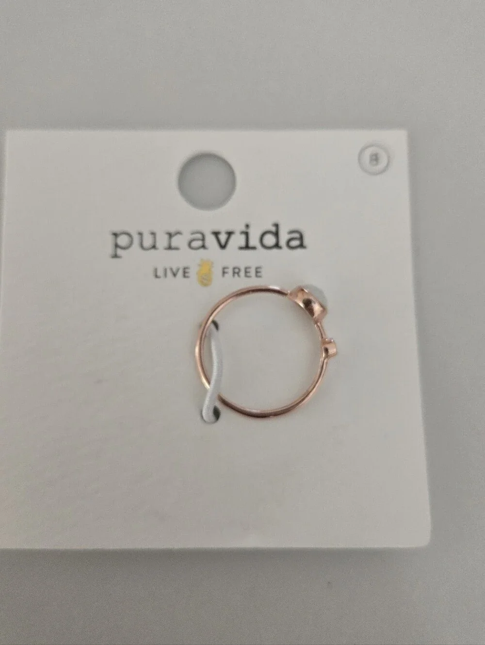 NWT Pura Vida Rose Gold Ring with White Accent